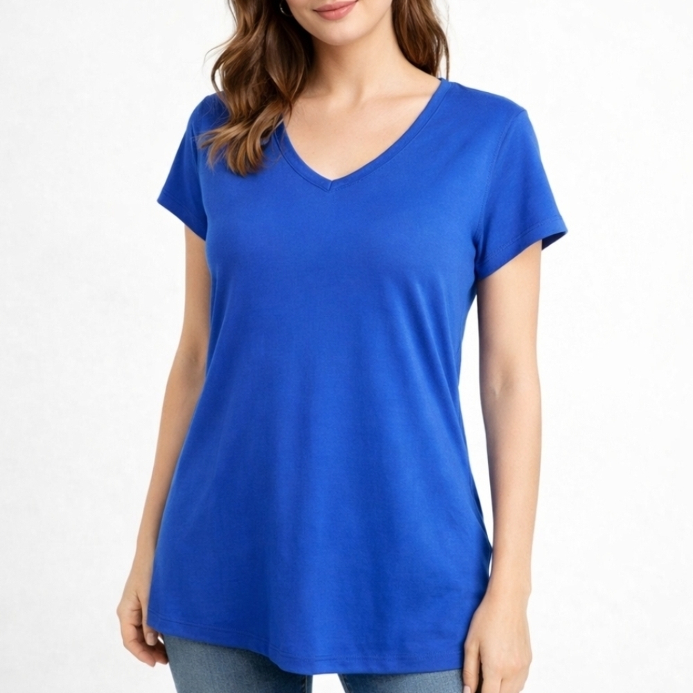 🟢 Reel Legends Blue V-Neck Women's Top